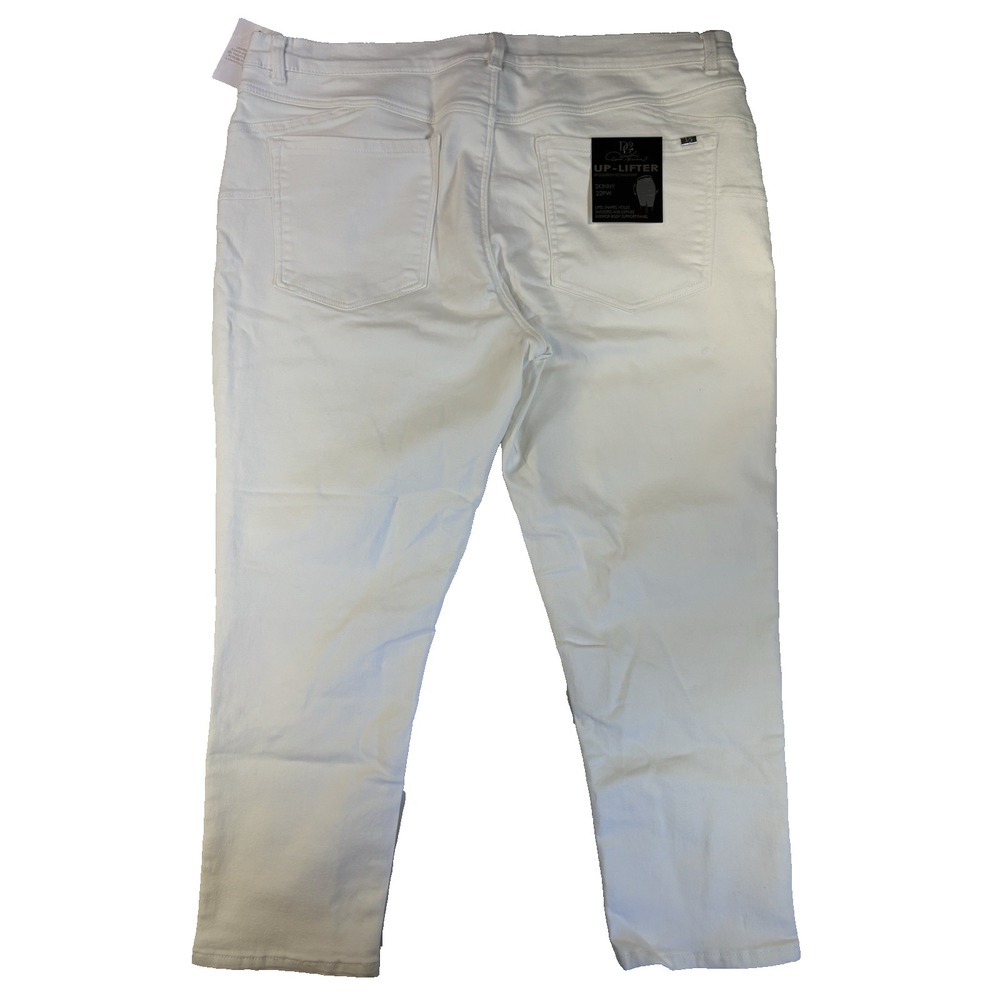 DG2 Diane Gilman Women's 22WP White Uplifter Skinny‎ Jeans Comfort Minimalist - Picture 2 of 9